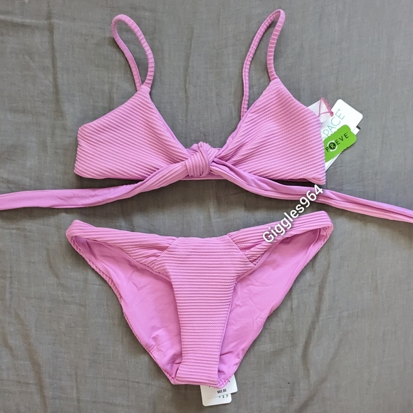 l*space Other - L*Space Chloe Sol Bikini Set Rosebud Pink Ribbed